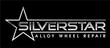 A silver and black logo for silverstar alloy wheels.